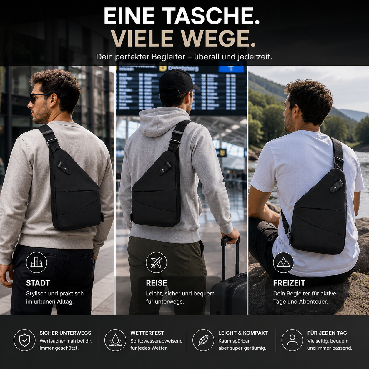 Luxay™ UrbanGuard Sling Bag
