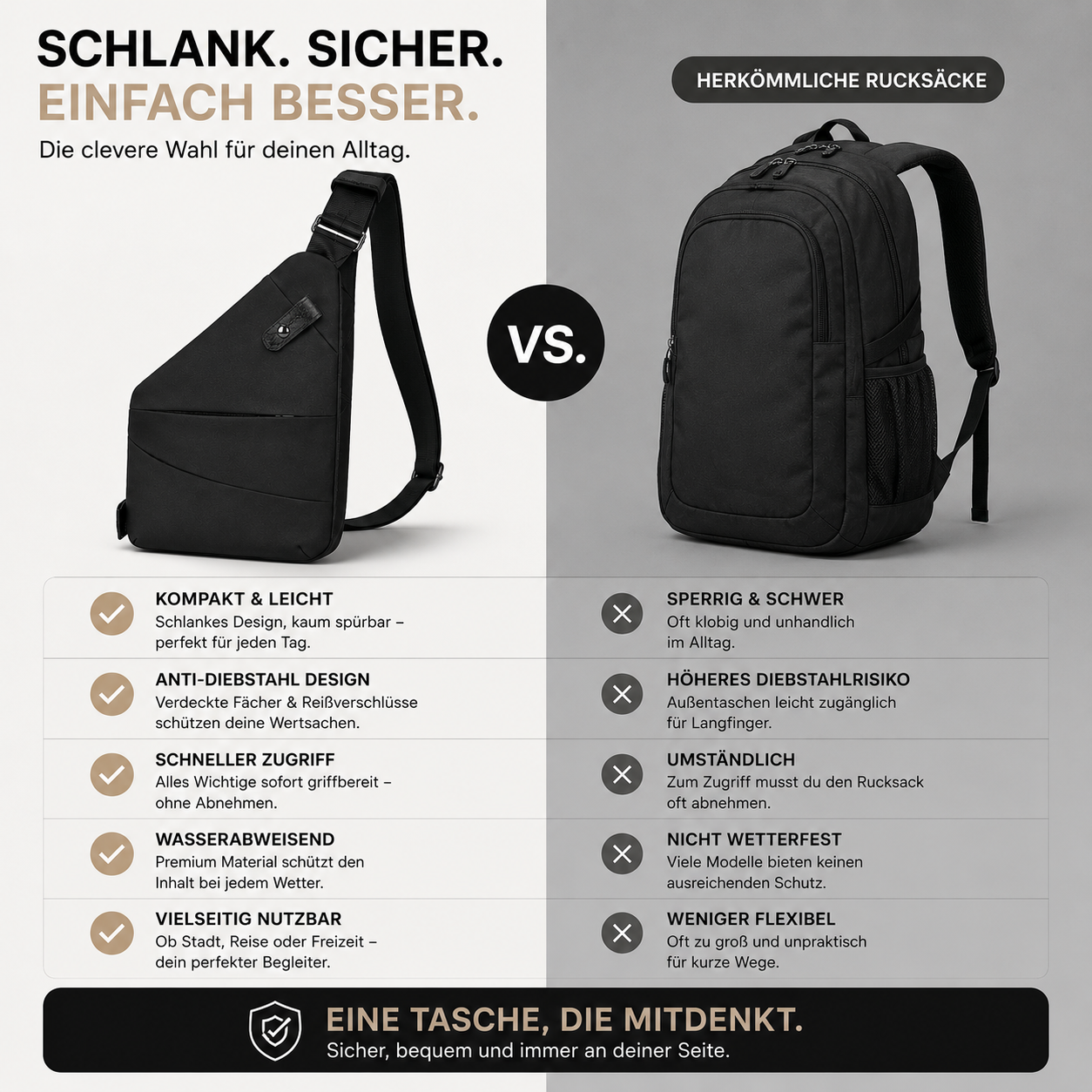 Luxay™ UrbanGuard Sling Bag