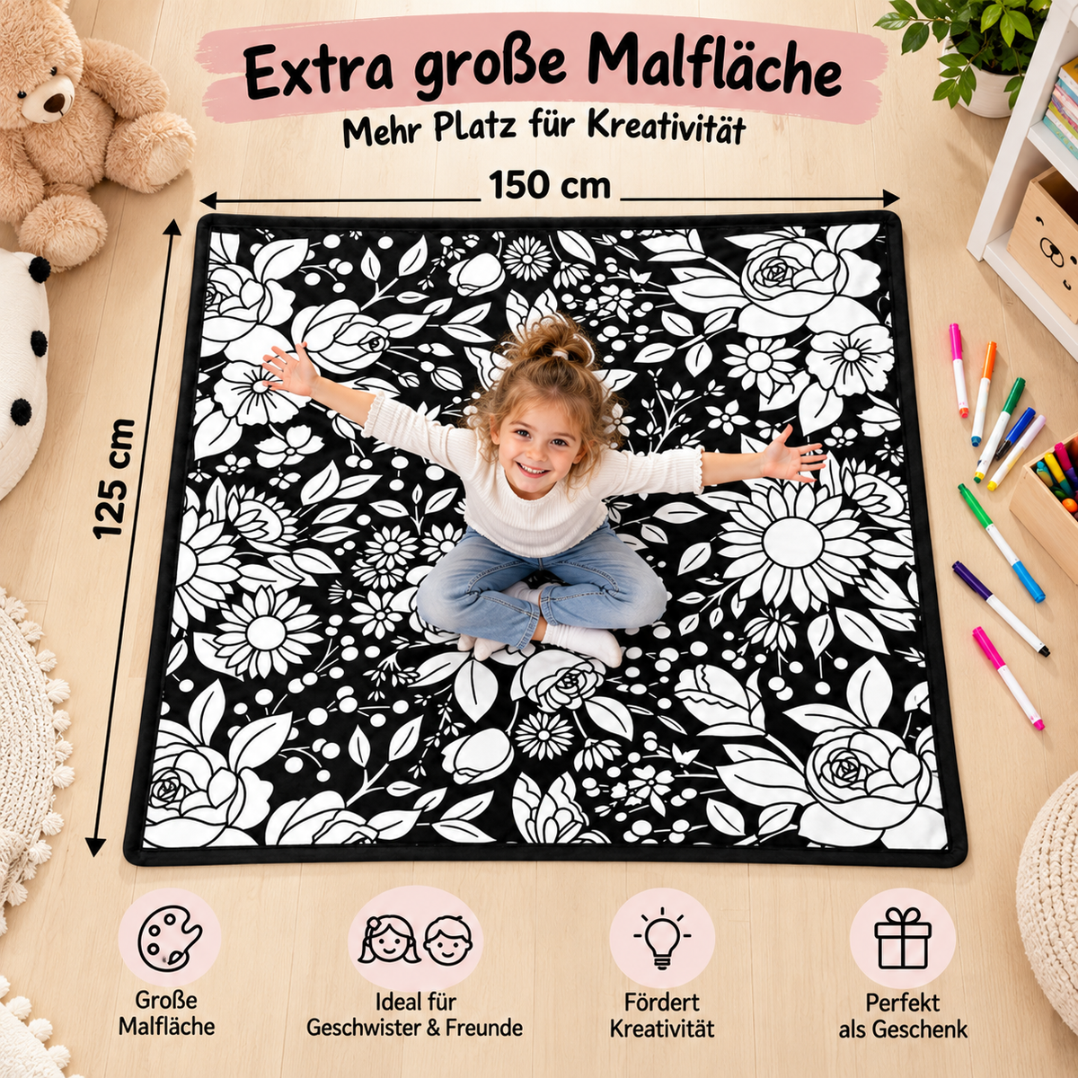 Luxay™ MalWelt – Die bemalbare Familiendecke für stundenlangen Kreativspaß
