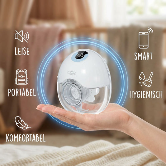 Diskret. Leise. Freihändig.
Der Handsfree Brustmilch-Sammler für maximale Freiheit im Alltag